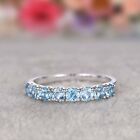 1.50ct Round Cut Simulated Topaz Wedding Band  Ring 14k White Gold Plated