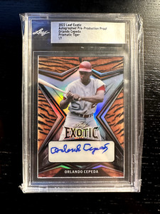 2022 Leaf Exotic Auto Prismatic Tiger Pre-Production Proof - Orlando Cepeda #1/1