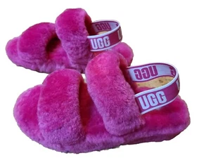 UGG Size 6 "Oh Yeah" Slippers Barbie Pink Slides Australia Sheepskin 1107953 - Picture 1 of 7