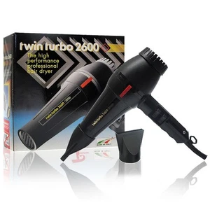 Twin Turbo 2600 Hair Dryer BLACK - Made in ITALY - Picture 1 of 1