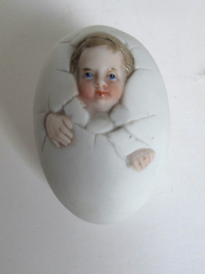 Antique Bisque Birthing Baby Egg For Clutching During Delivery & Keepsake • 95$