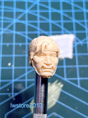 Cabeza de samurai japonesa esculpida 1:6 tallada para figura de acción masculina de 12 pulgadas juguetes corporales Foto 1 de 2