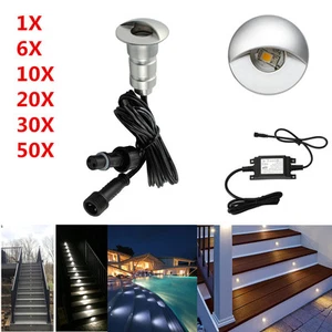1/6/10/20/30/50Pcs Half Moon Outdoor Yard Path Fence LED Deck Step Stair Lights - Picture 1 of 13