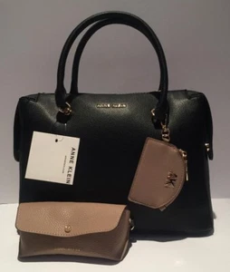 NEW WITH TAGS ANN KLEIN BLACK CROSSBODY SATCHEL HANDBAG & EYE WEAR & CARD CASE - Picture 1 of 2