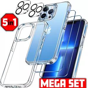 Hülle iPhone 16 15 14 13 12 Pro MAX Mini 2x Panzerfolie Kamera Glas Schutz Case - Bild 1 von 9