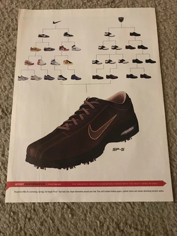 Vintage NIKE HISTORY OF SHOES SP-5 GOLF Poster Print Ad AIR JORDAN I 1 MAX 180 Cover