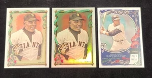 LOTE DE 3 TARJETAS Willie Mays 2023 Topps Allen & Ginter Hot Box Base de Lámina + Inserto - Imagen 1 de 4