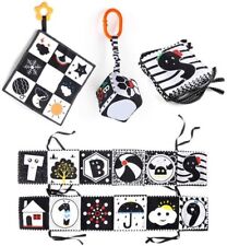 3-Piece Black and White High Contrast Baby Toy Set - Perfect for Newborns, Monte