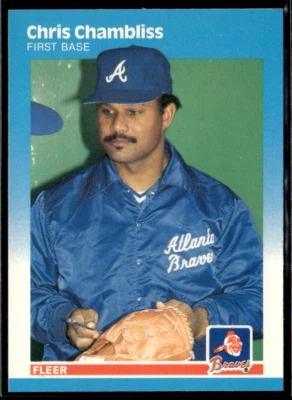 1987 Fleer Glossy - #513 Chris Chambliss - Image 1 of 2