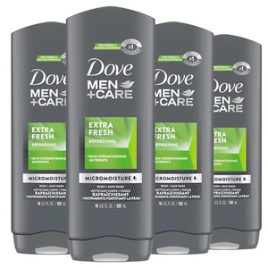 Dove Men+Care Body Wash Extra Fresh 4 Count 18 oz - Picture 1 of 6
