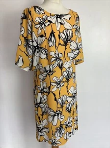 Brandneu ohne Etikett M&S Collection gelb Blumen Kurzarm Pelmet Hochzeitsgast Kleid UK 10 - Bild 1 von 8