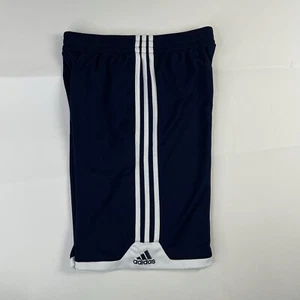 Adidas Shorts Medium 10-12 Navy Blue White Youth Kids 3 Stripes Used Casual - Picture 1 of 10