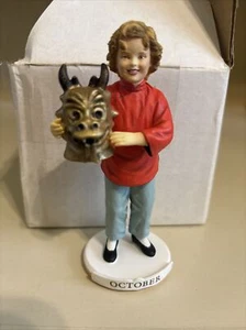 Shirley Temple Danbury Mint Calendar Figurine Gift October Stowaway Gold Mask - Picture 1 of 8