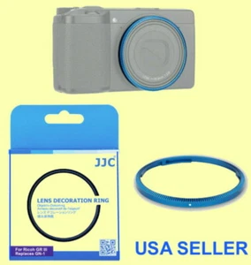 BLUE JJC Lens Decoration Protect Ring Cap Ricoh GR III GRIII GR3 Replace GN-1  - Picture 1 of 8