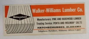 1958 Walker Williams Lumber Co. Werbung Hatchechubbee, Alabama - Bild 1 von 1