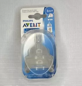 NEW Philips Avent 2 Medium Flow 3m+ Anti-Colic Baby Bottle Nipples - Picture 1 of 4