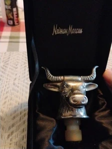 Tappo bottiglia toro placcato argento Neiman Marcus vintage - Foto 1 di 1