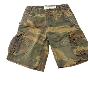 Abercrombie & Fitch Camouflage Cargo Boys Shorts Size 8 Well Worn - Vintage - Picture 1 of 16