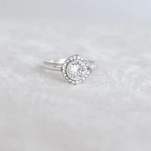 Brighton Vintage Cluster Ring klare Strass Kristalle Größe 8,75 Silberplatte - Bild 1 von 6