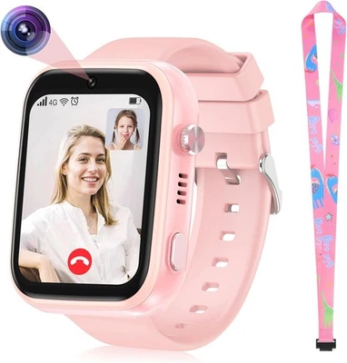 Smartwatch für Kinder Mädchen Armbanduhr Telefon GPS 4G ohne SIM wasserdicht - Bild 1 von 4