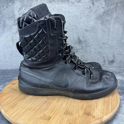 Nike Zapatos Mujer Talla 11 Negro Acolchado Parte Superior Alta Botas con Cordones 333891-001 Foto 1 de 4