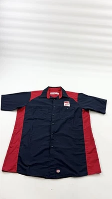 Red Kap Work Shirt Mens Small Navy Red Short Sleeve Mechanic Uniform Patch - Image 1 of 4