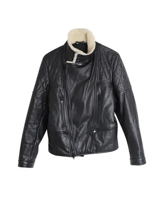 Givenchy Shearling-Trimmed Quilted Jacket in Black Leather - Image 1 of 4