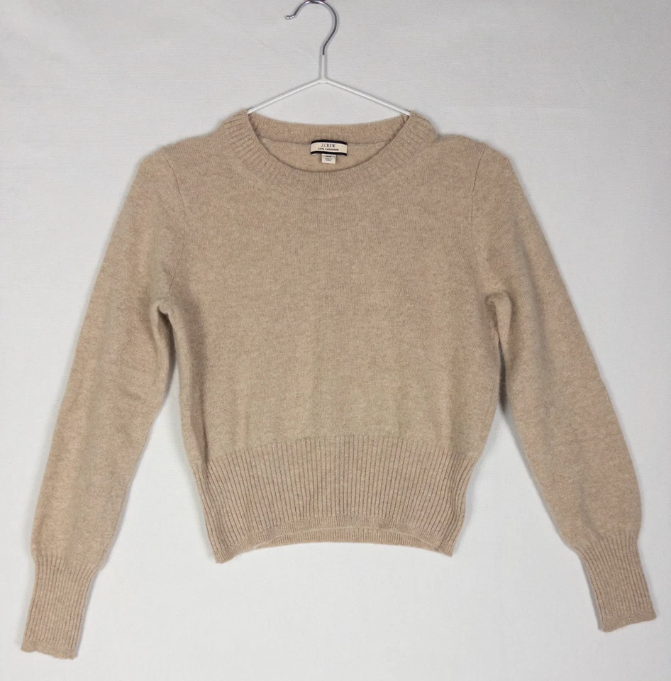 Suéter J Crew 100 % cachemir para mujer XS marrón jersey tejido liso Foto 1 de 4