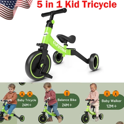 Triciclo portátil para niños pequeños para niños/niña, niños triciclo niños bicicletas de equilibrio EE. UU. Foto 1 de 4