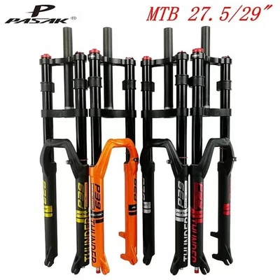 Mountain Bike Air Fork 27.5 29 Inch Dual Brackets Travel 160mm Suspension Forks - Image 1 of 4