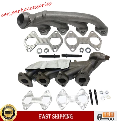 2x Colectores de escape lado conductor y pasajero para 04-09 Ford F150 Expedition NUEVO Foto 1 de 4