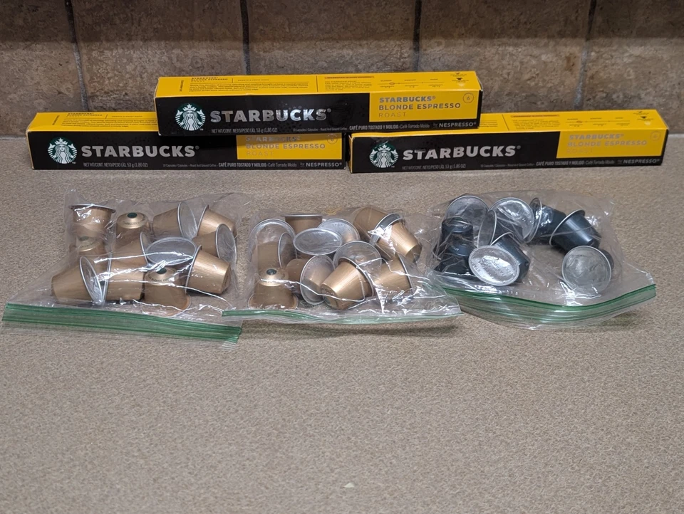 Cápsulas tostadas espresso rubias Starbucks - sueltas 54 y 10 tostadas oscuras caducan 22/06 Foto 1 de 4