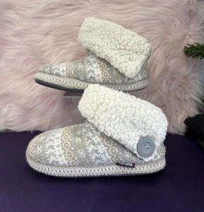 Muk Luks Hausschuhe Melinda Strick kuschelig bequem weiches Fell Indoor Outdoor Damen M 7/8 - Bild 1 von 6