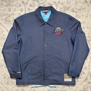 Gr. L Mitchell & Ness Utah Jazz Hardwood Classics Coaches Full-Snap Jacke Neu ohne Etikett - Bild 1 von 9