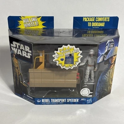 Star Wars TCW 2009 3,75" TRU Rebel Transport Speeder con figura de tripulación de tierra nuevo Foto 1 de 4