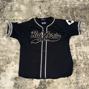 RARE VINTAGE 90s STARTER LOS ANGELES RAIDERS BUTTON BASEBALL JERSEY - Picture 1 of 8