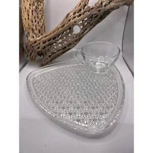 Juego de 8 bocadillos INDIANA Glass años 60 margarita y botón - Servicio para 4 - Imagen 1 de 6