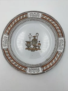 19th Century LIDDLE ELLIOT & SON Soup Plate ETRUSCAN VASES Design Very Rare! - Picture 1 of 7