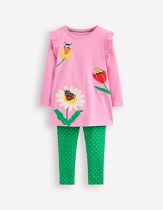NEW Mini Boden Frill Tunic Leggings Set - Picture 1 of 14