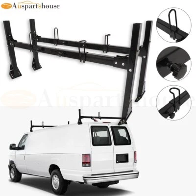 55.2"-78.8" 2 Bar Ladder VAN Roof Rack For GMC Savana Chevrolet Express 6.0L - Изображение 1 из 4