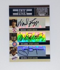 Tony Gwynn Boggs Sandberg 2005 Donruss Signature Series Triple Auto Autograph