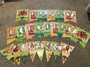 Vintage Lion King Happy Birthday Banner And Decorations - Picture 1 of 3