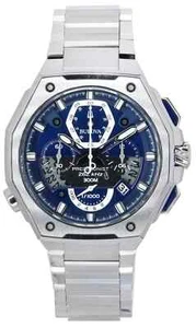 Nuevo Reloj Hombre Bulova Precisionist Cronógrafo Cuarzo Azul Buzo 96B349 300M - Imagen 1 de 3