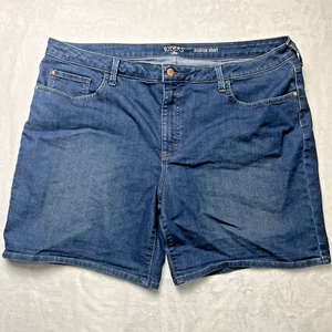 Riders by Lee Women's Size 22M Bermuda Shorts Blue Zip Denim Mid Rise - Picture 1 of 15