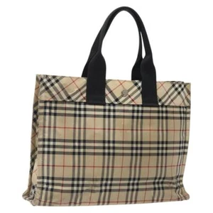 BURBERRY Nova Check Blue Label Handtasche Nylon beige silber authentisch hs1711 - Bild 1 von 21