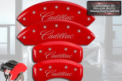 2004-2009 "Cadillac" SRX Front + Rear Red MGP Brake Disc Caliper Covers 4pc Set - Image 1 of 4