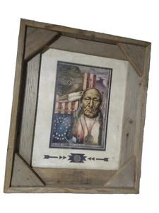 When Colors Bleed II Signed, Barnwood Frame Native American. David Behrens 18x15 - Picture 1 of 7