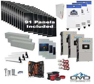 50KW Complete Offgrid Solar Kit + 3x 15K Sol-Ark Inverter + 3x 32kWh OMO 48V Fre - Picture 1 of 8