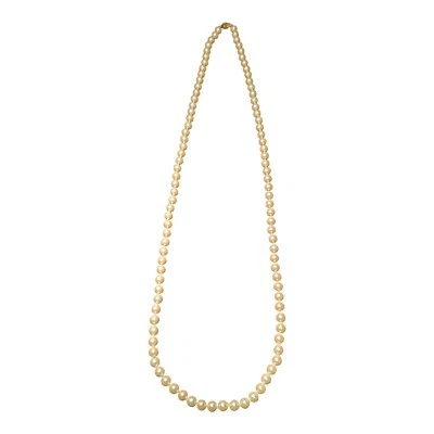 Vtg Marvella Individually Knotted Faux Beige/Champagne 8mm Pearl 35" Grannycore  - Image 1 of 3