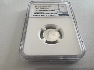 2016-S SILVER ROOSEVELT DIME F.R. NGC PF70 ULTRA CAMEO BLUE LABEL "TOP POP" - Picture 1 of 4